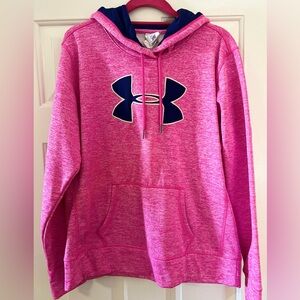 Under Armour Heathered Pink Hoodie with Navy Logo